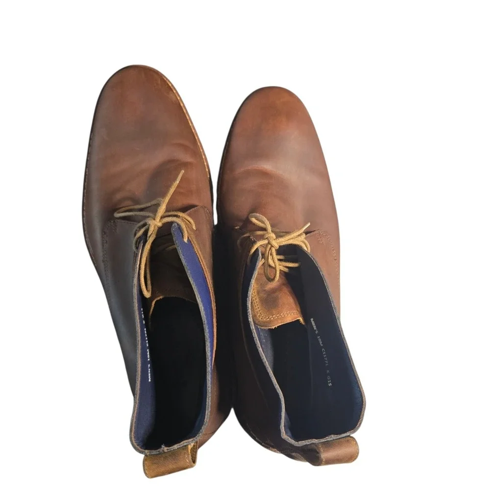 Cole Haan Shoes Men's 10 M Colton Chukka Brown Leather Blue Boots C11771
